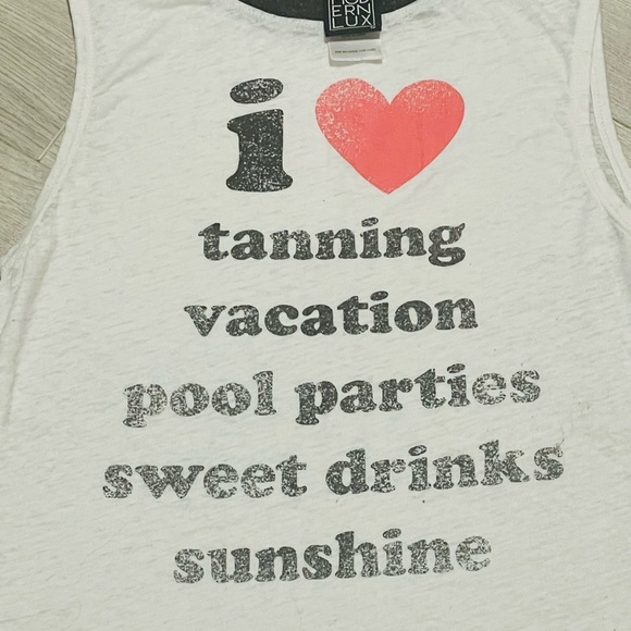 Graphic Tank Top with Sheer Material Sz Small - Picture 3 of 7